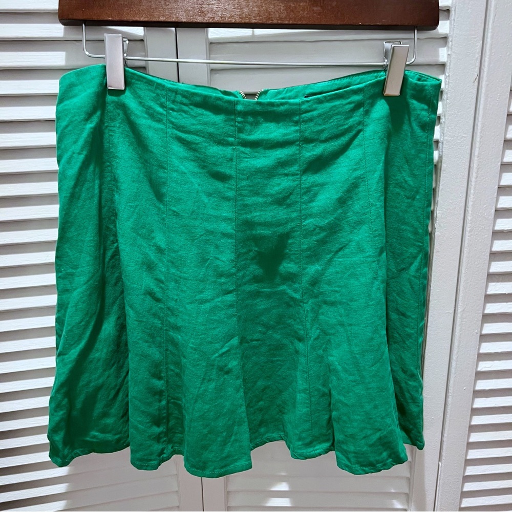 Zara green skater mini skirt A-line size medium
